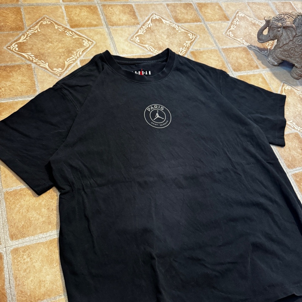 Jordan x PSG Black T-Shirt - Men's Size M - Reflective "PARIS"